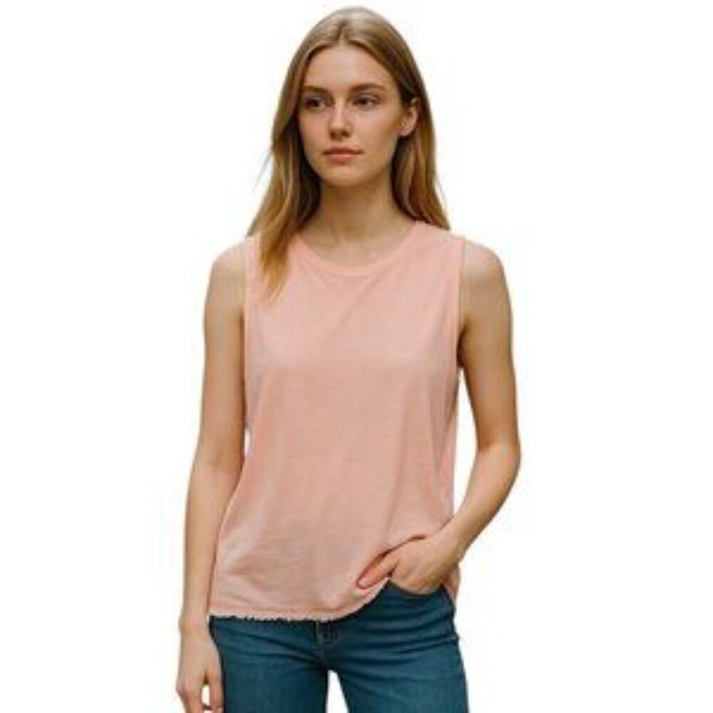J. Jill Fringe Hem Sleeveless Top Linen Blend - NWT - Large